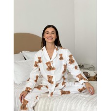 Домашня тепла жіноча піжама COSY Тедді (сорочка+штани)