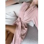 Фото  велюровий довгий жіночий халат in love peach fuzz