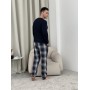 Фото  домашній піжамний комплект для чоловіків cosy(штани+лонгслів нн) темно-синій/сірий