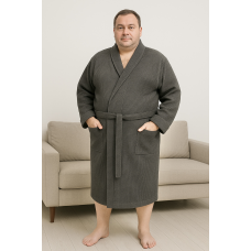 Вафельний халат унісекс Обійми Big size шаль