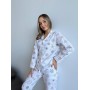 Зображення  домашня жіноча піжама cosy сніжинки (сорочка+штани)