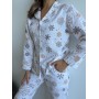 Зображення  домашня жіноча піжама cosy сніжинки (сорочка+штани)