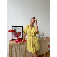 Жіночий халат COSY із мусліну Hawaii гірчиця