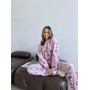 Зображення  домашня тепла жіноча піжама cosy мяу-лав з велсофта