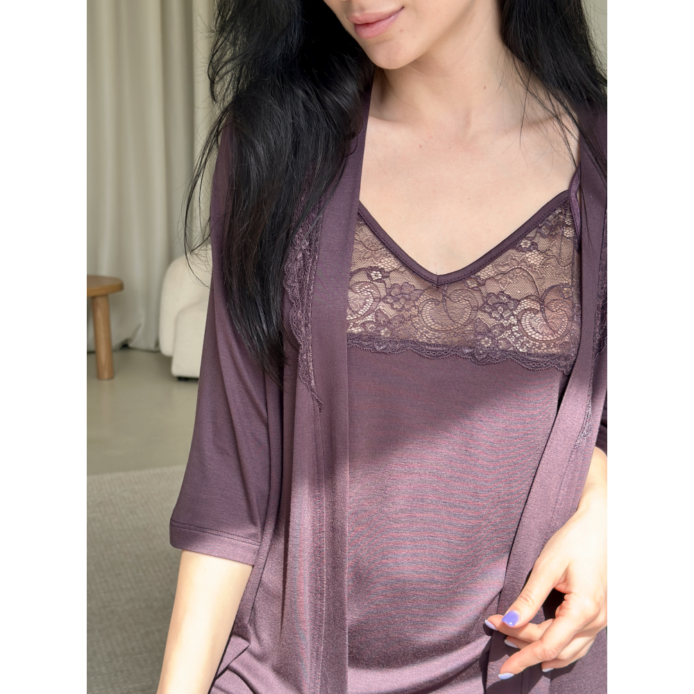 Зображення  жіночий комплект халат+сорочка lumine