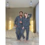 Зображення  піжама чоловіча cosy з фланелі (штани+сорочка) клітина сіро-чорна
