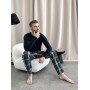 Фото  чоловічі піжамні штани cosy в клітину синьо-зелені