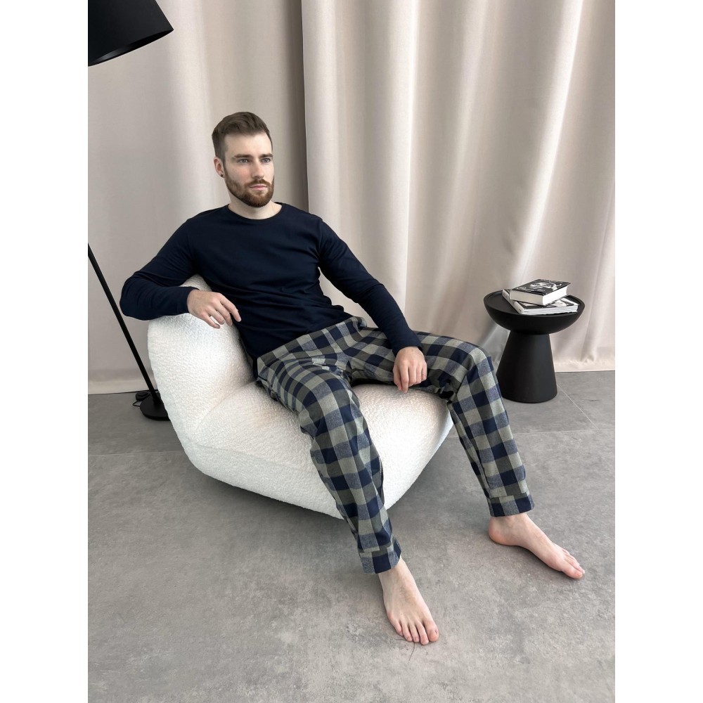 Фото  чоловічі піжамні штани cosy в клітину