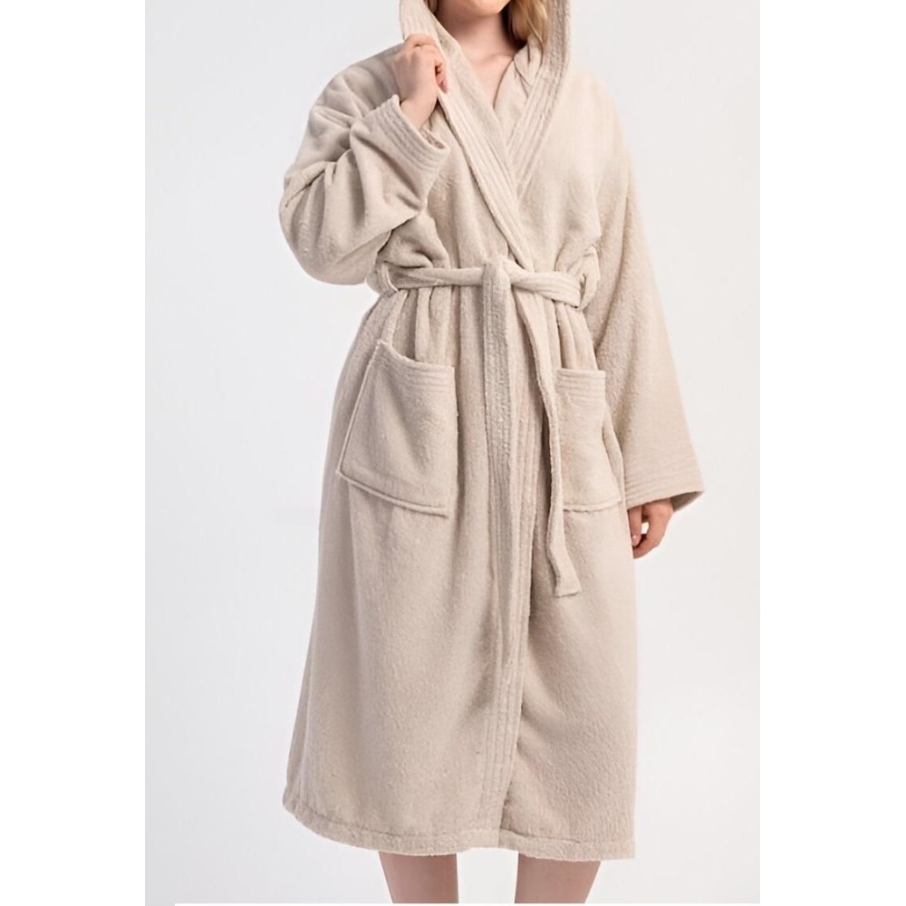 Зображення  халат жіночий махровий з капюшоном Зображення  халат жіночий махровий з капюшоном