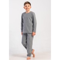 Піжама дитяча тепла з флісу полар, сіра