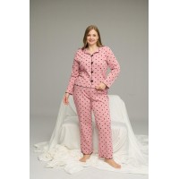 Піжама жіноча трикотажна Romance, темна пудра (big size)