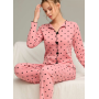Зображення  піжама жіноча трикотажна romance, темна пудра (big size)