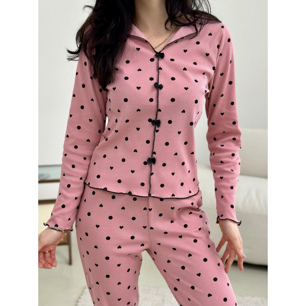 Фото  піжама жіноча трикотажна romance, темна пудра