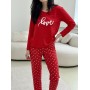 Фото  піжама жіноча трикотажна love, червона