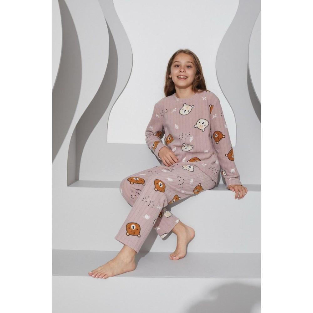 Зображення  піжама дитяча тепла з флісу полар ведмедики