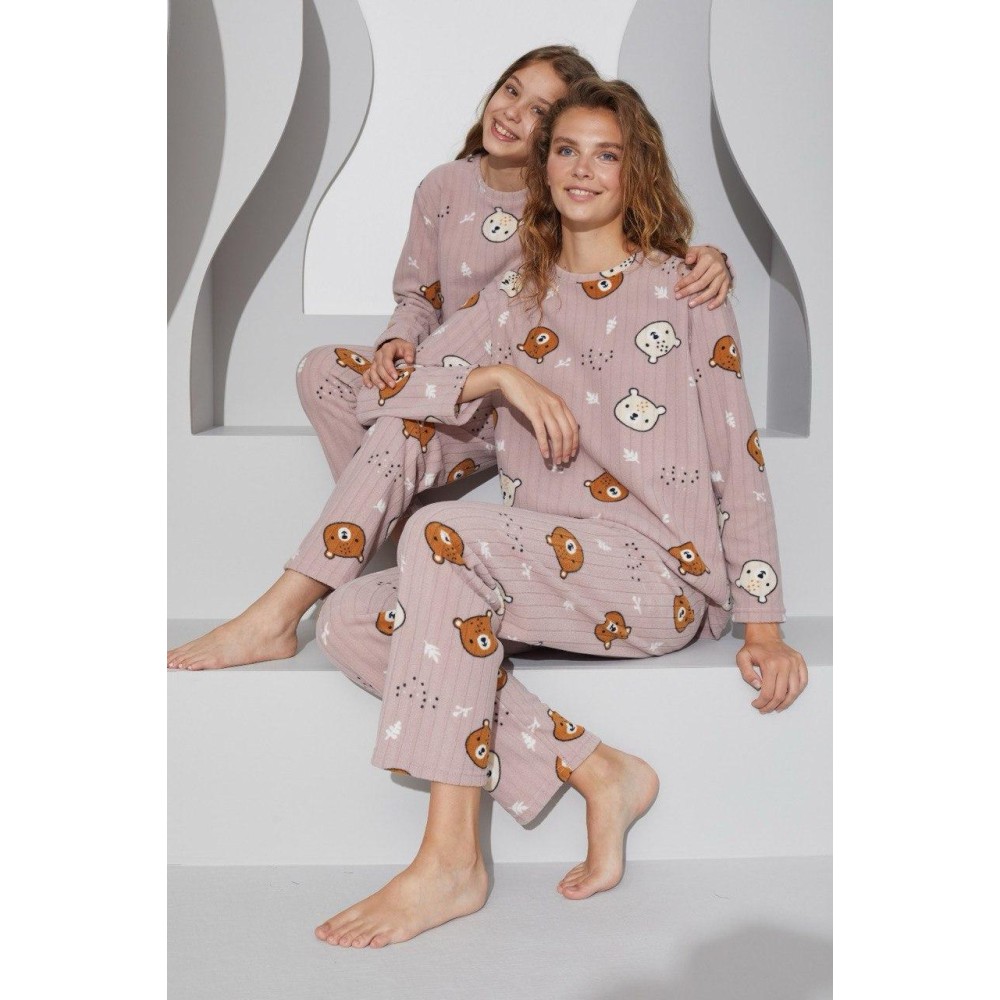 Зображення  піжама дитяча тепла з флісу полар ведмедики