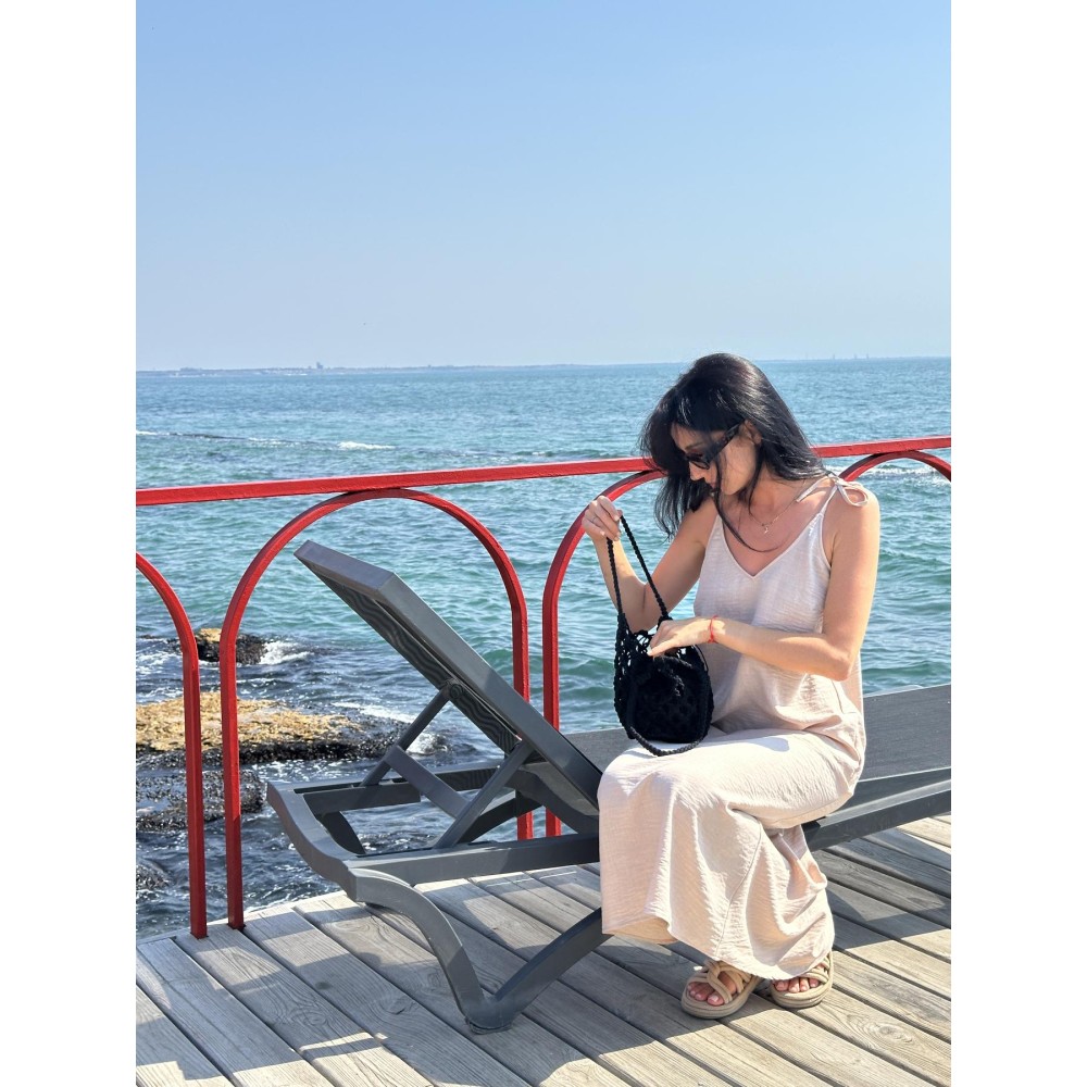 Зображення  сарафан andy пісочного кольору на зав’язках довгий