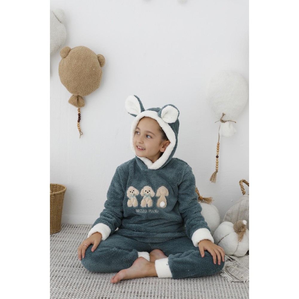 Зображення  піжама тепла дитяча з велсофту, песики