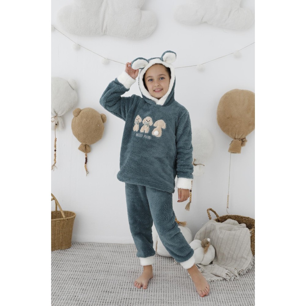 Зображення  піжама тепла дитяча з велсофту, песики