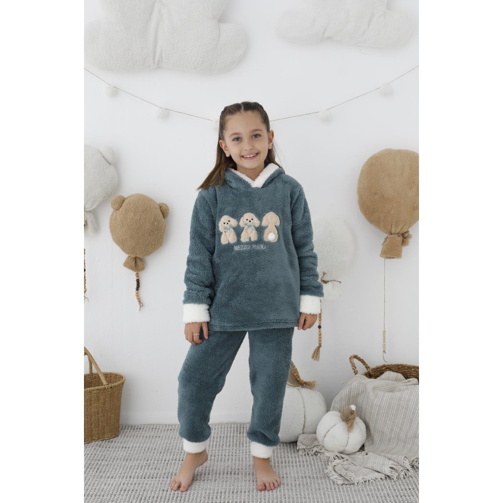 Зображення  піжама тепла дитяча з велсофту, песики