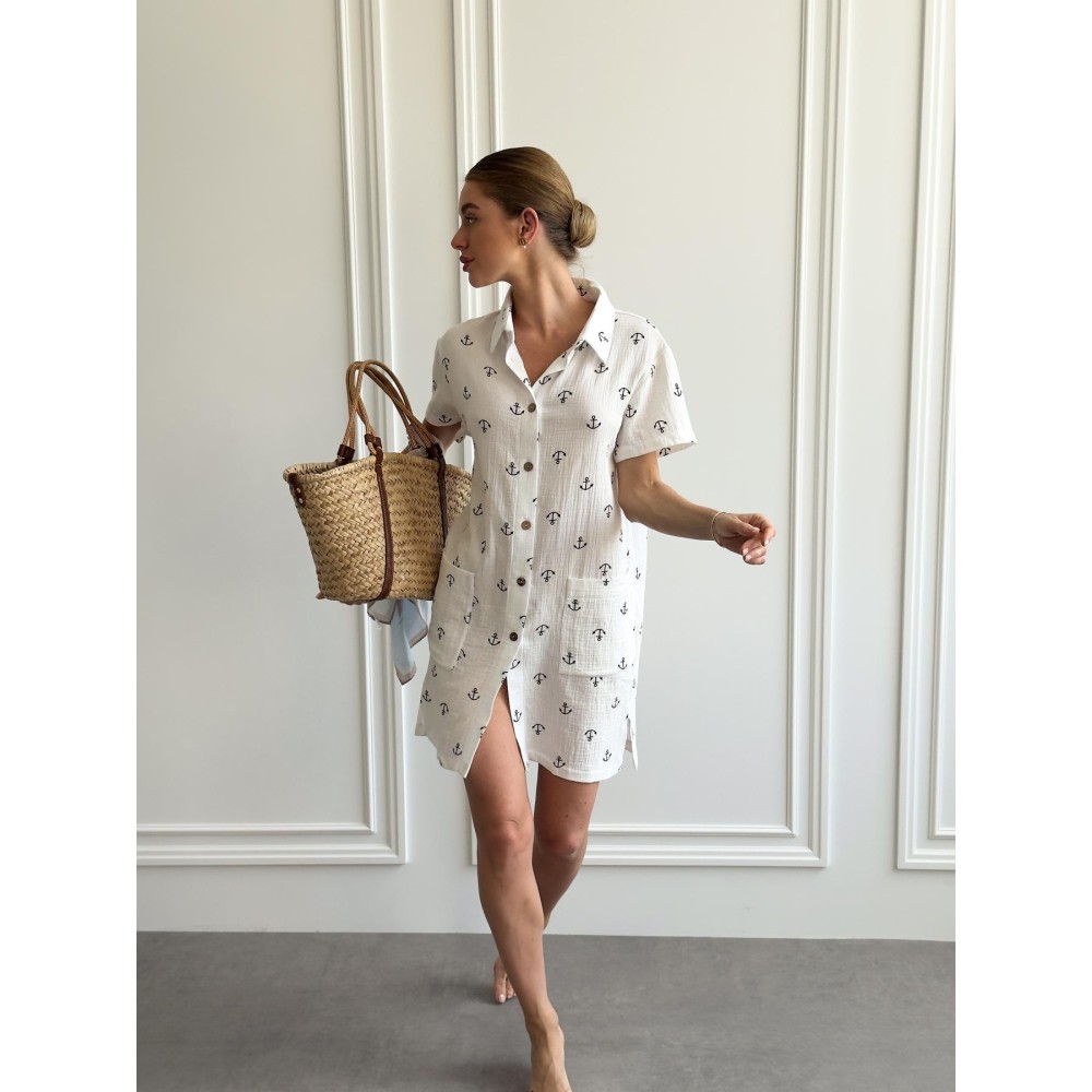 Фото  пляжна туніка з мусліну 