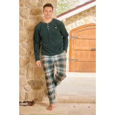Чоловіча тепла піжама з флісу полар зелена Чоловіча тепла піжама з флісу полар зелена