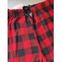 Зображення  штани жіночі теплі з мікробайки в клітину батал червоно-чорні