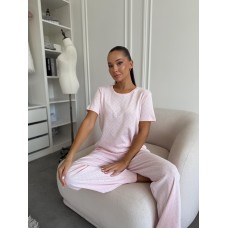 Жіночий піжамний комплект штани та футболка Rose Amour, блідо- Жіночий піжамний комплект штани та футболка Rose Amour, блідо-