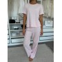 Зображення  жіночий піжамний комплект штани та футболка rose amour, блідо-