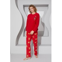 Жіноча тепла піжама з флісу полар Hope, червона
