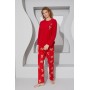 Фото  жіноча тепла піжама з флісу полар hope, червона Фото  жіноча тепла піжама з флісу полар hope, червона