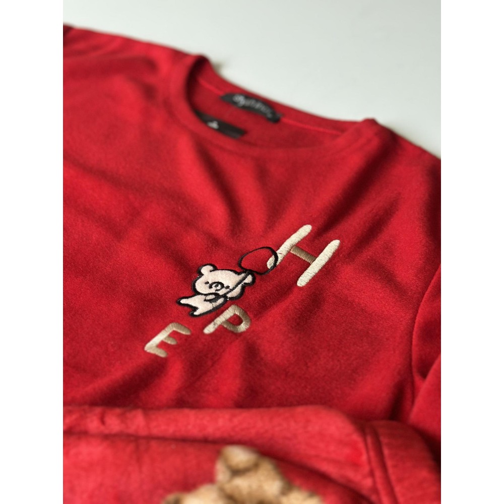 Фото  жіноча тепла піжама з флісу полар hope, червона Фото  жіноча тепла піжама з флісу полар hope, червона