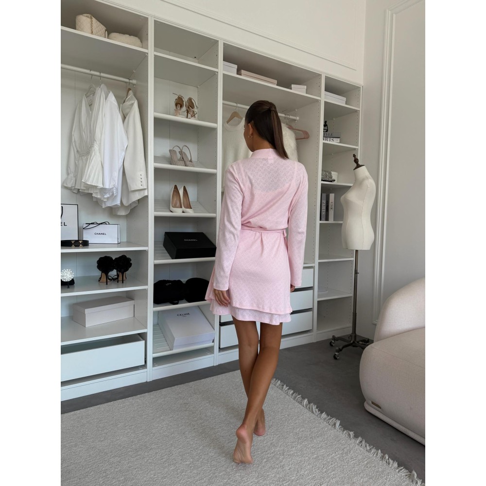 Зображення  жіночий комплект халат та сорочка rose amour, блідо-