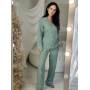 Фото  жіноча муслінова піжама штани+сорочка довгий рукав viva, Фото  жіноча муслінова піжама штани+сорочка довгий рукав viva,