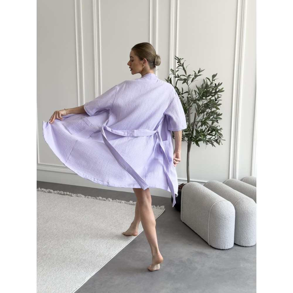 Зображення  жіночий подарунковий набір lavanda халат+сорочка Зображення  жіночий подарунковий набір lavanda халат+сорочка