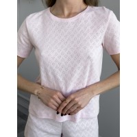 Жіноча піжамна футболка Rose Amour, блідо-рожева