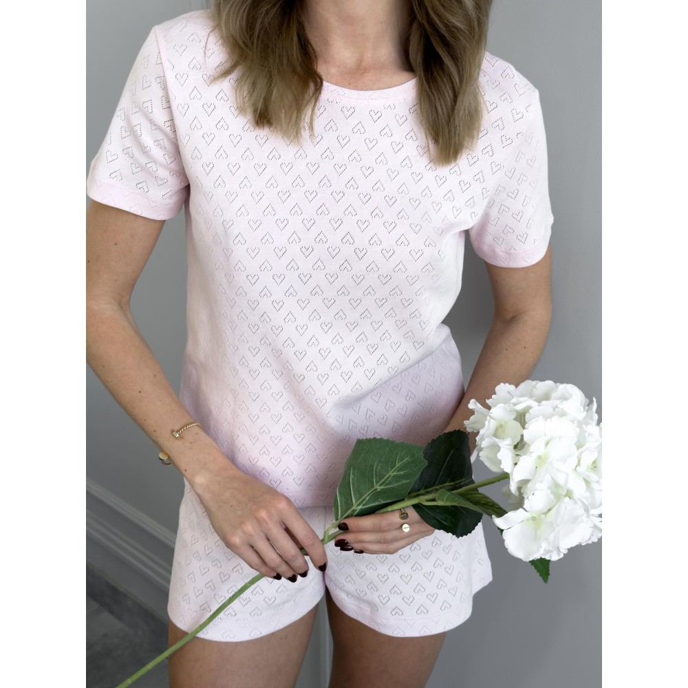 Фото  жіноча піжамна футболка rose amour, блідо-рожева