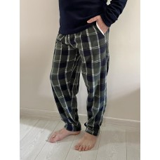 Штани чоловічі теплі з флісу в клітину синьо-зелені Штани чоловічі теплі з флісу в клітину синьо-зелені
