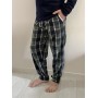 Фото  штани чоловічі теплі з флісу в клітину синьо-зелені