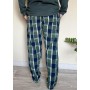 Фото  штани чоловічі теплі з флісу в клітину синьо-зелені