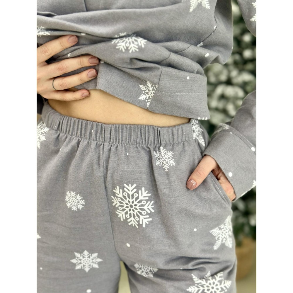 Зображення  піжама жіноча тепла фланелева “зимова казка”(сорочка+штани)