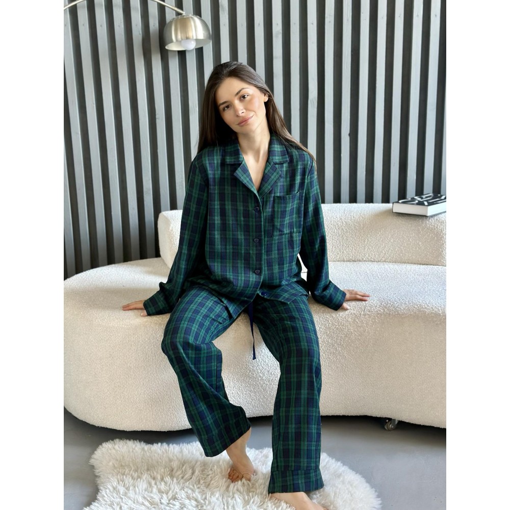 Зображення  піжамний комплект жіночий coy у клітинку 