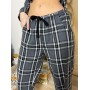Зображення  домашня жіноча піжама coy у клітинку сіро-чорна(сорочка+штани) new