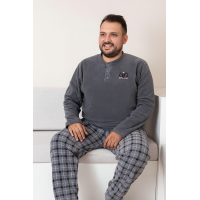 Чоловіча тепла піжама з флісу полар Big Size, сіра