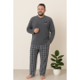 Фото  чоловіча тепла піжама з флісу полар big size, сіра