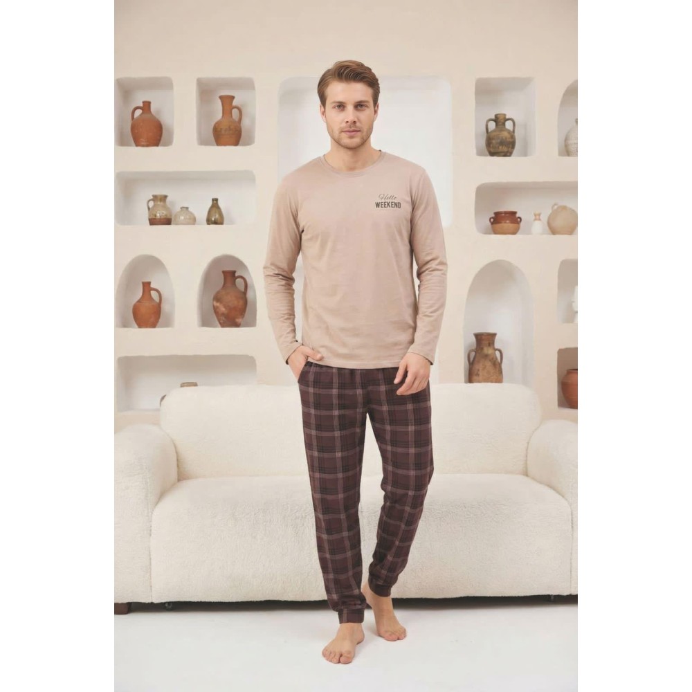 Фото  чоловіча бавовняна піжама 