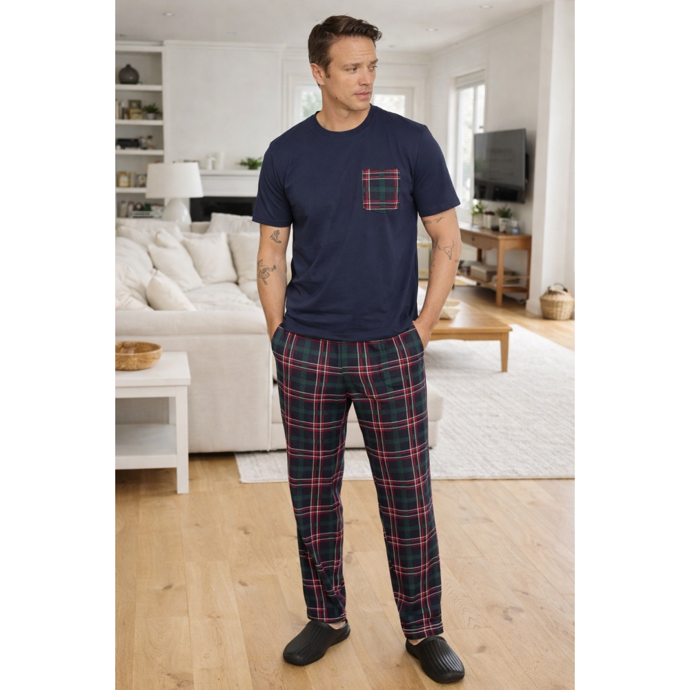 Фото  чоловіча бавовняна піжама 