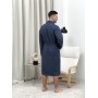 Фото  вафельний халат унісекс big size «сапфір»