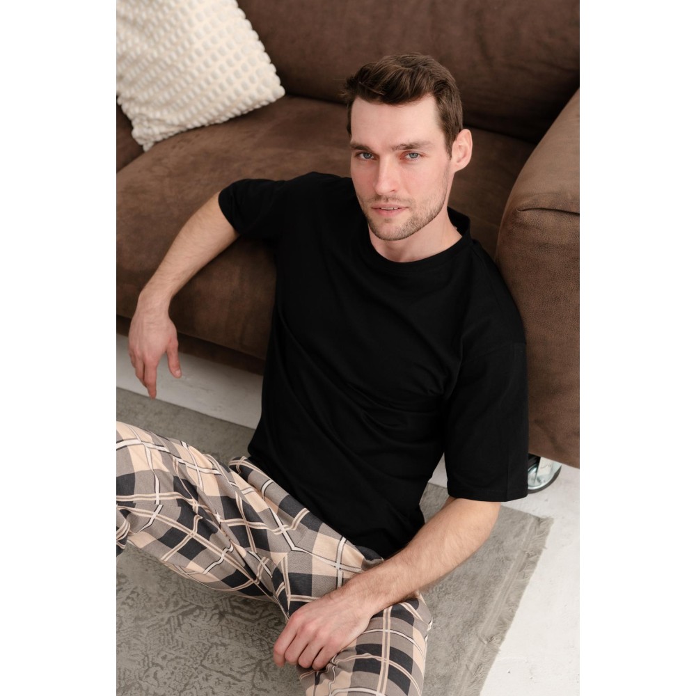 Фото  піжама every day бавовняна(штани+футболка), клітина