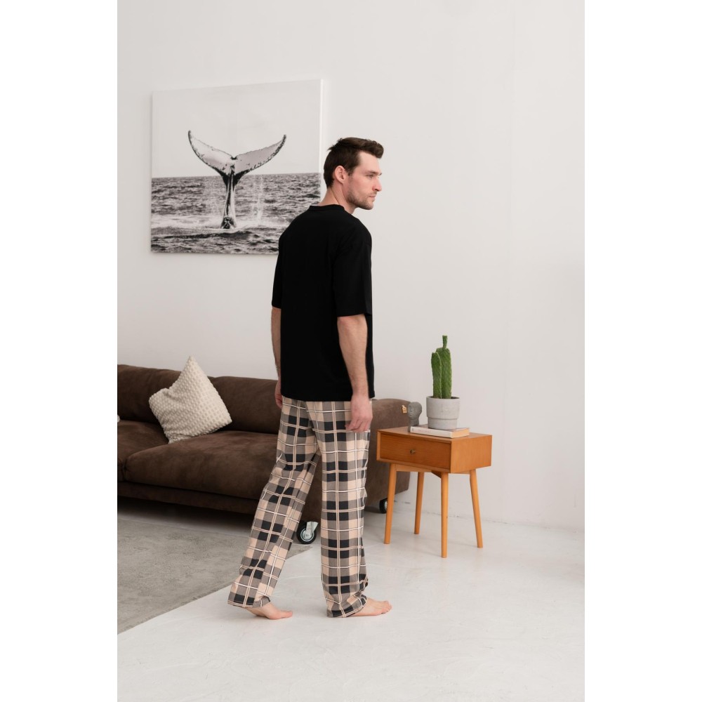 Фото  піжама every day бавовняна(штани+футболка), клітина